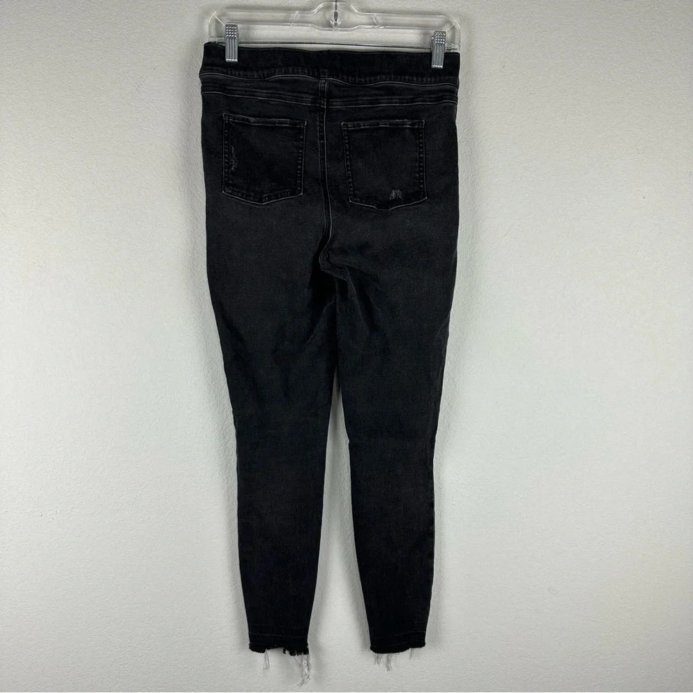 Spanx Black Distressed Pull On Jeggings Jeans Size Medium